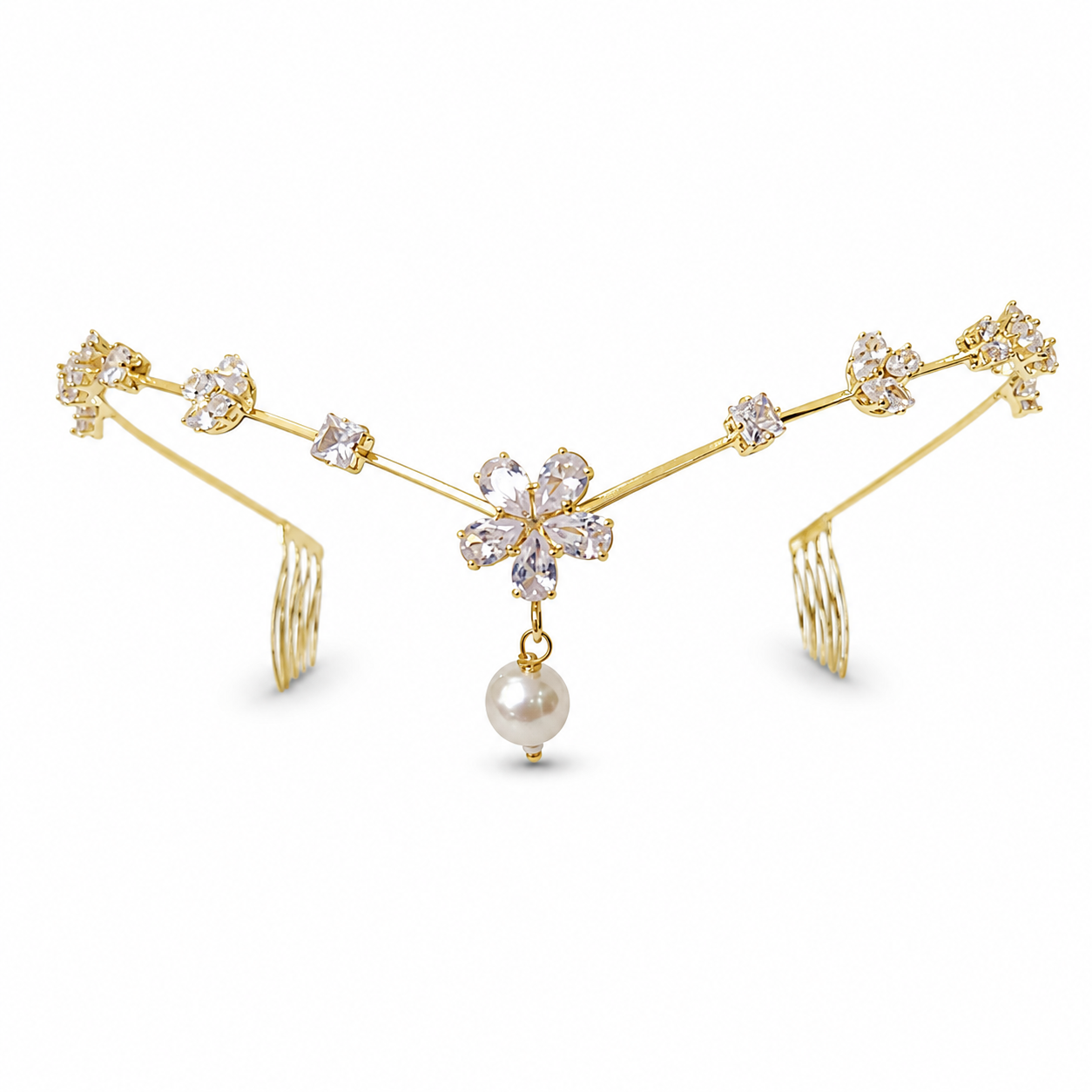 VIANA JEWELS Starlet Tiara Glam Back Hair Crown For Women