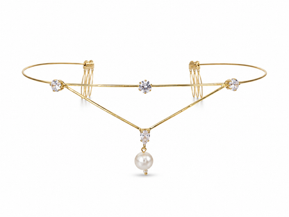 VIANA JEWELS Premiere Tiara Bridal Low Back Hair Crown For Women