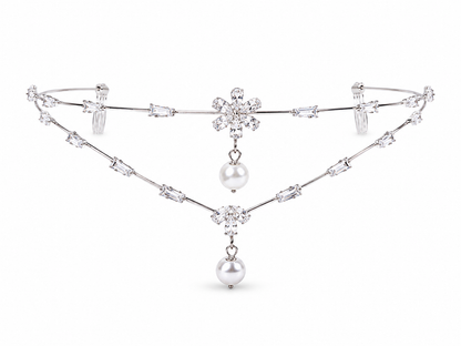 VIANA JEWELS Diva Tiara Star Power Back Hair Crown For Women