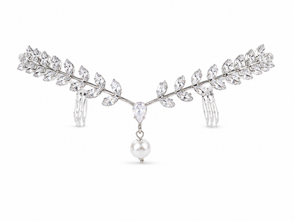 VIANA JEWELS Spotlight Tiara Glam Back Hair Crown For Women