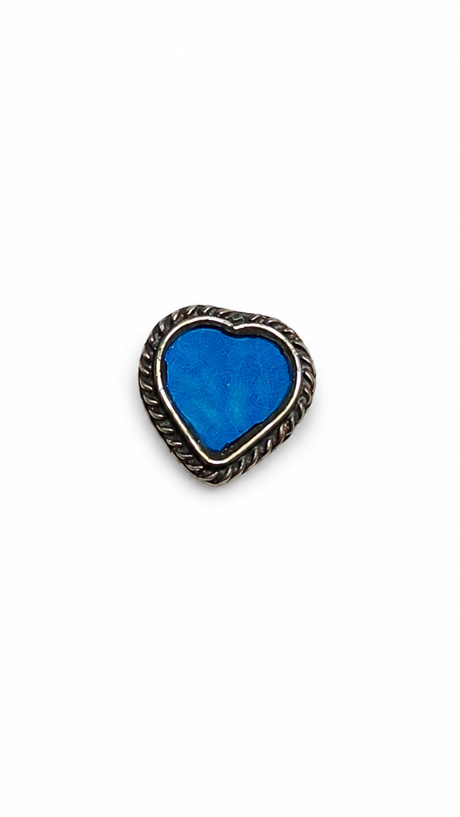 VIANA JEWELS Oxidized Silver Blue Heart Ring