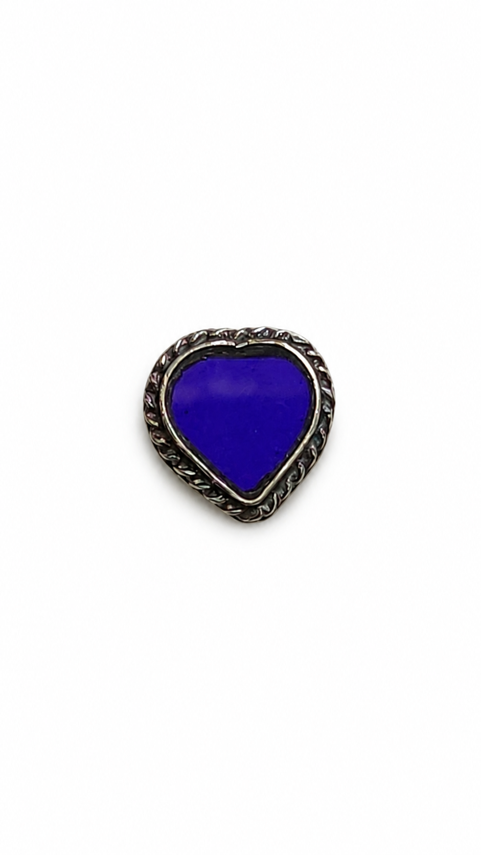 VIANA JEWELS Oxidized Silver Green Heart Ring