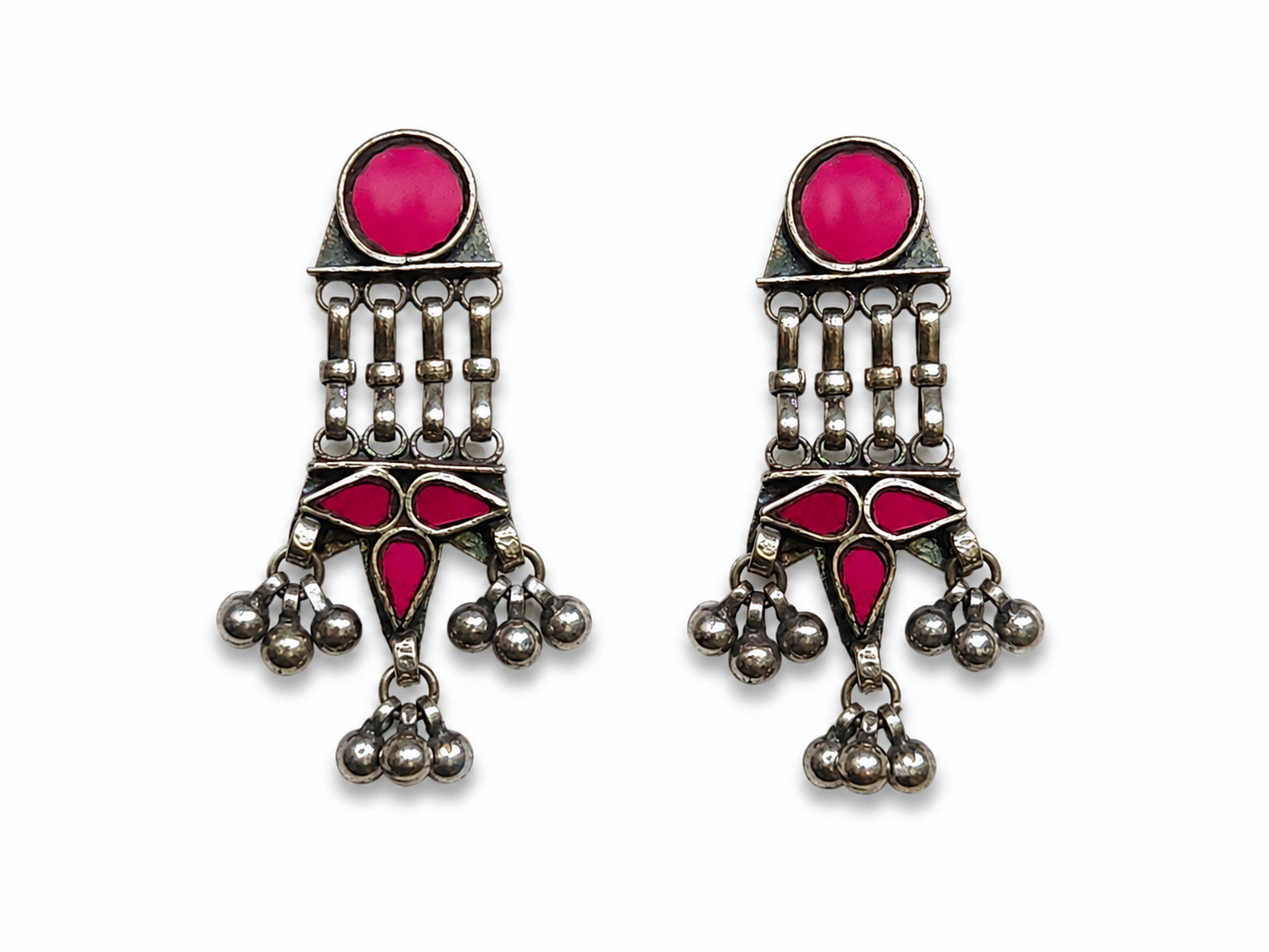 VIANA JEWELS Laila Mirror Bar-Drop Tassel Earrings