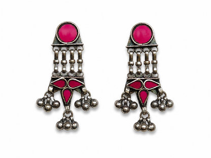 VIANA JEWELS Laila Mirror Bar-Drop Tassel Earrings