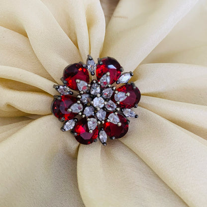 Ruby Red ring with cubic Zirconium