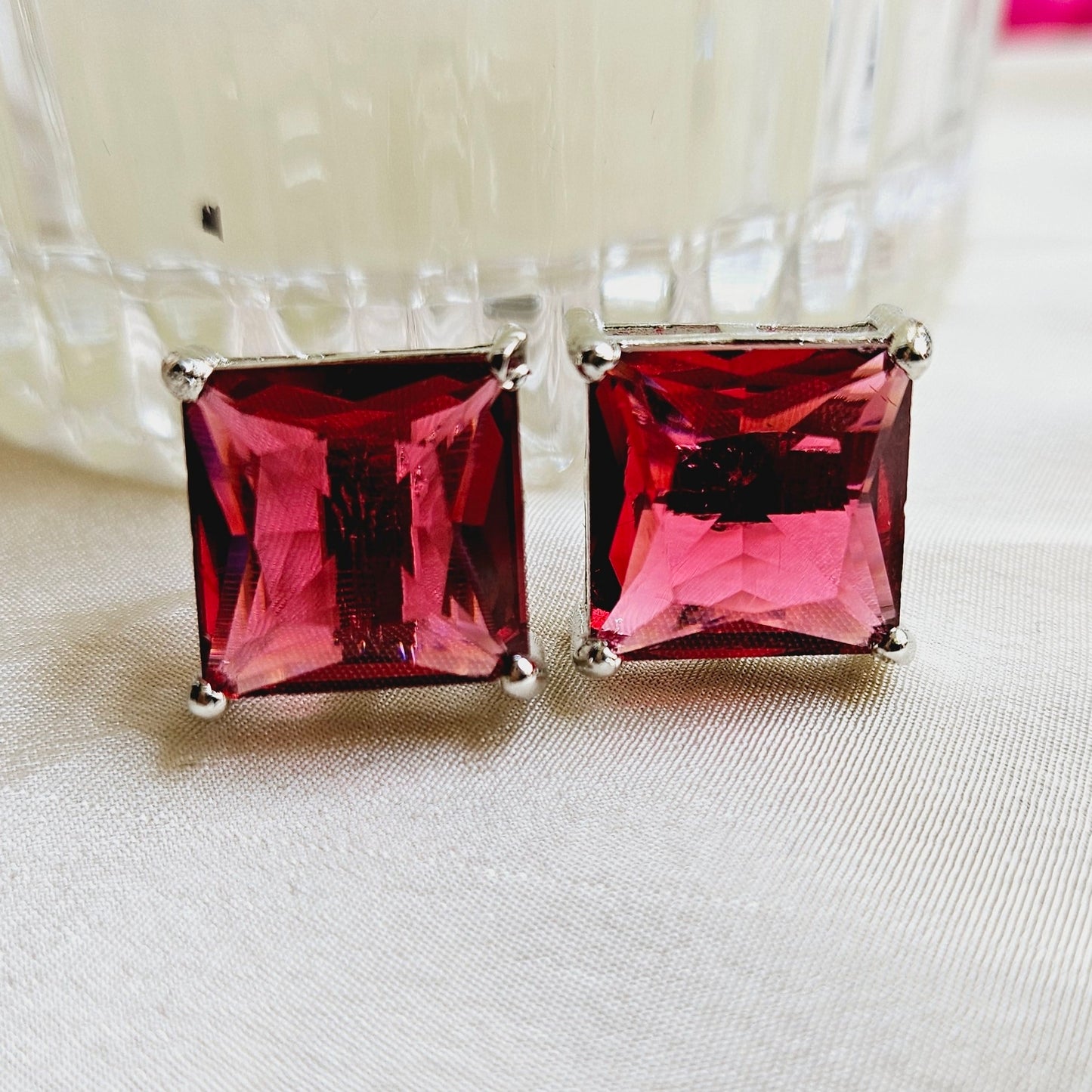 Brilliant Red Crystal Stud Earring