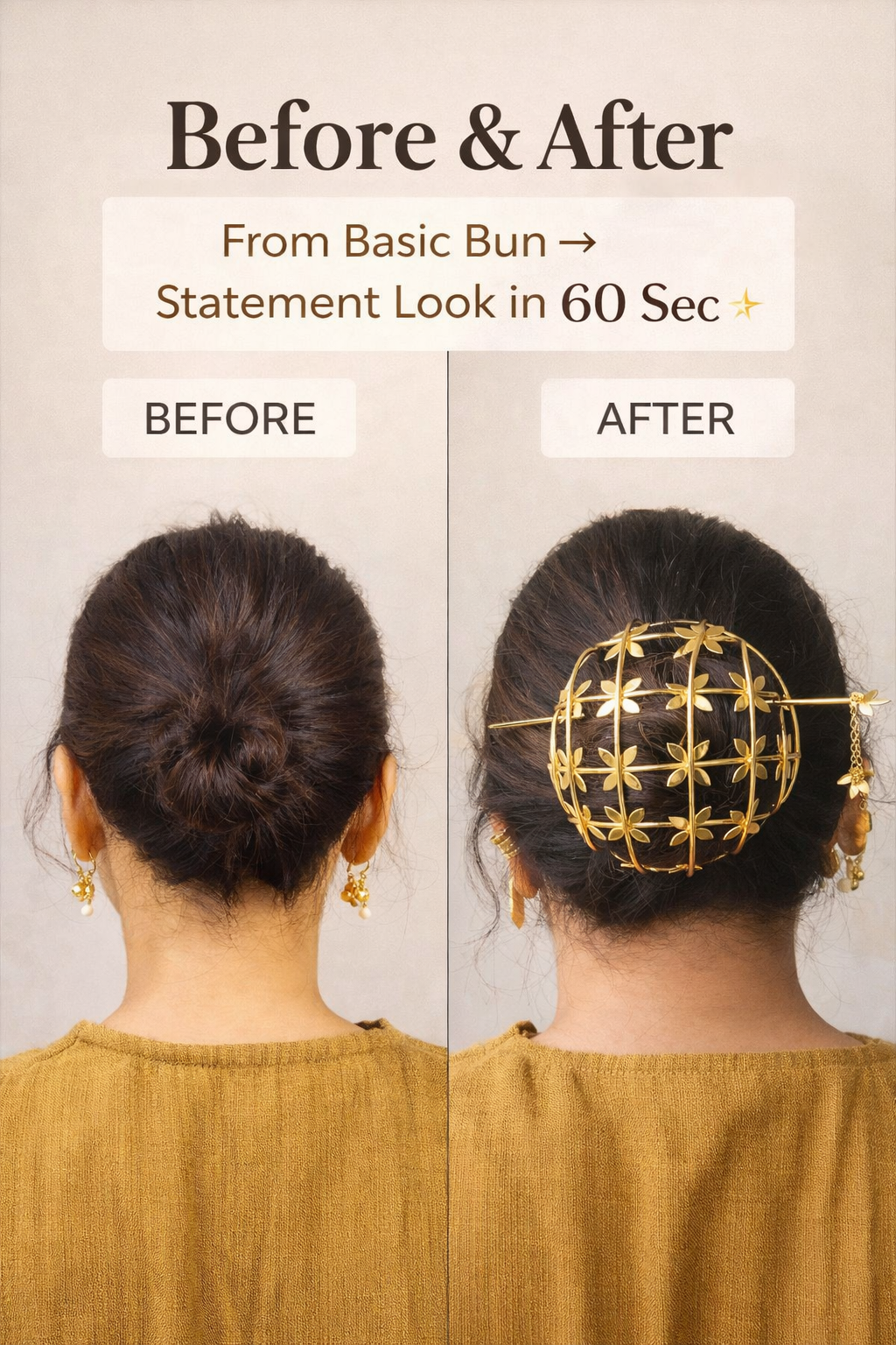 VIANA JEWELS Bahara Hair Bun Cage