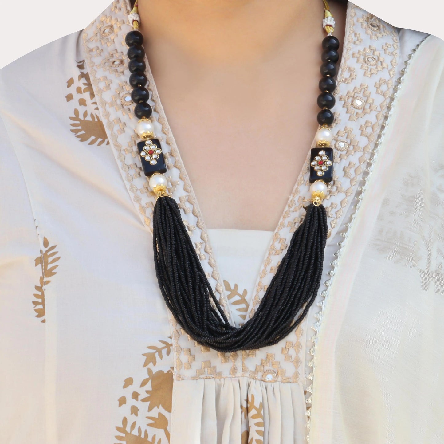 Tanjore Moti Black mala