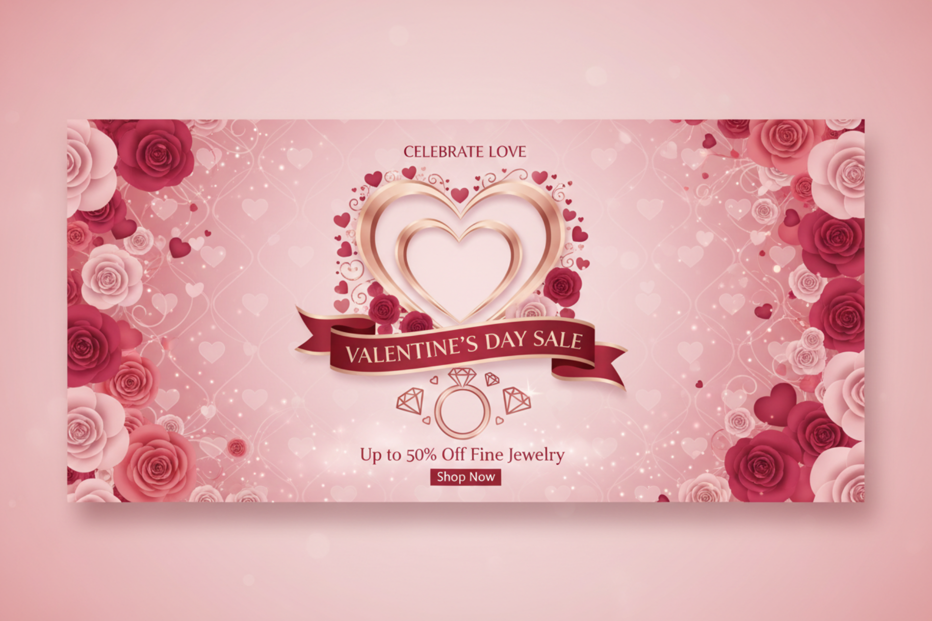 generate a banner for valentine s day sale