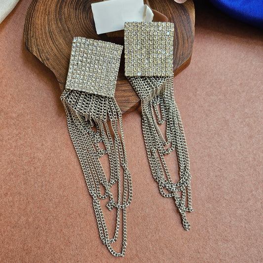 Rhinestone Chain Earrings