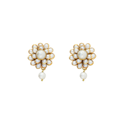 Elegant Pearl drop studs and ring combo