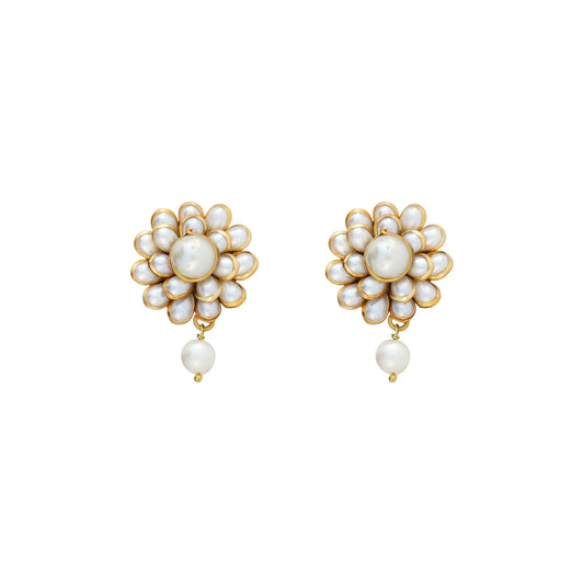 Elegant Pearl drop studs and ring combo