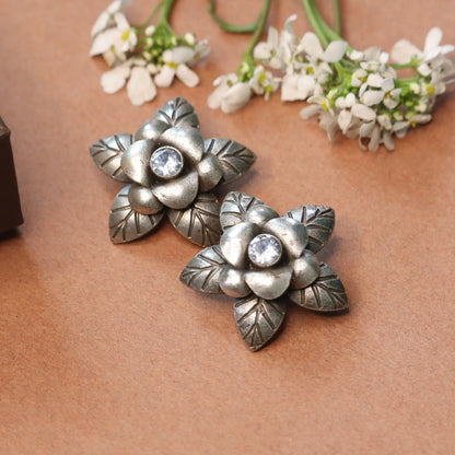 Silver Replica Floral Earring Stud