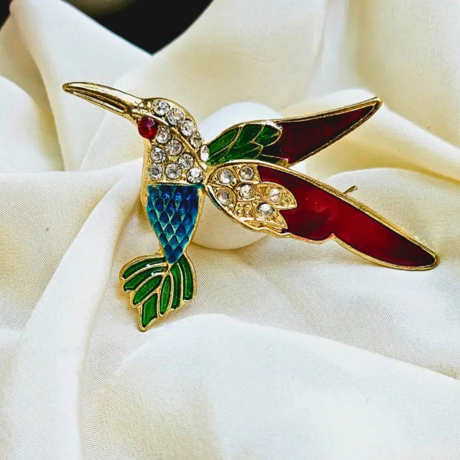 Enamel Bird Brooch