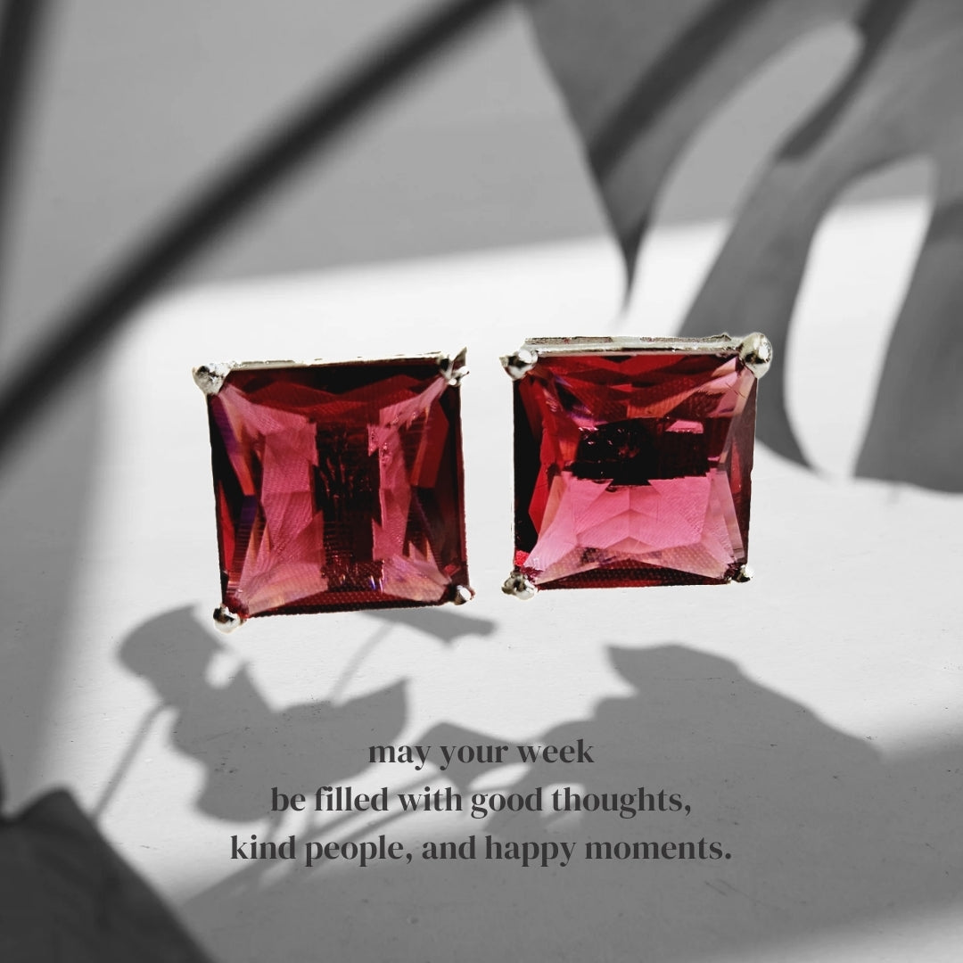 Brilliant Red Crystal Stud Earring